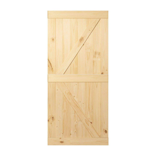 Homacer Paneled Wood Unfinished Barn Door without Installation Hardware